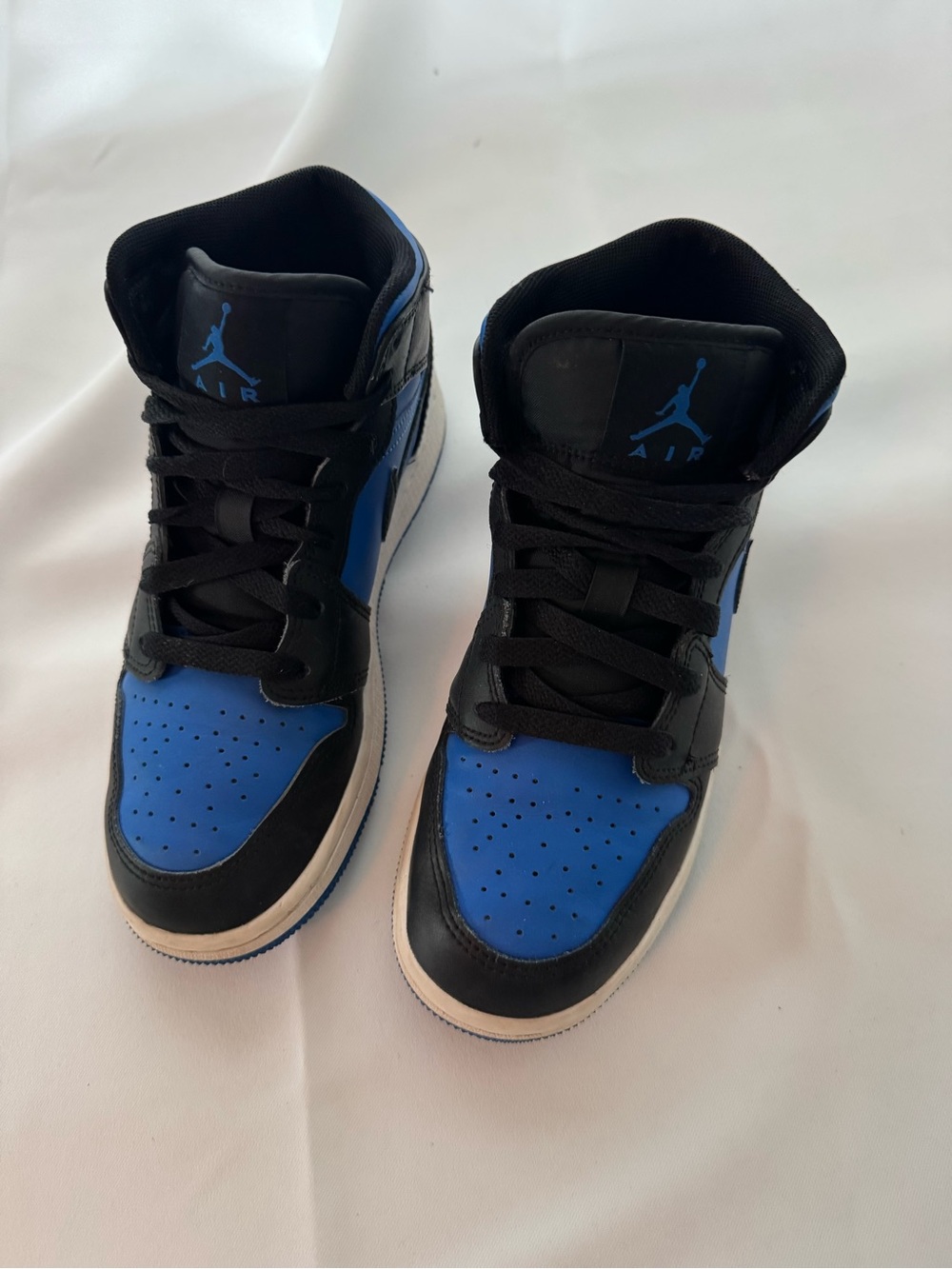 Jordan Mid 1 Sneakers Boys in Black and Royal Blue